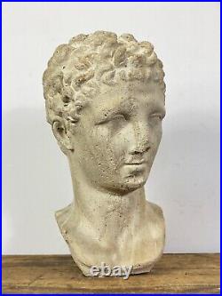 Vintage Garden Indoor Decorative Statue Classical Cast Stone Bust Young Athlete