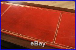 Vintage Georgian Style Flame Mahogany & Red Leather 4ft Office Desk (Circa 1980)