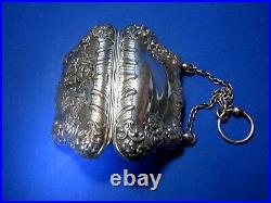 Vintage HENRY MATHEWS English. 925 Sterling Silver PURSE. Attractive Design