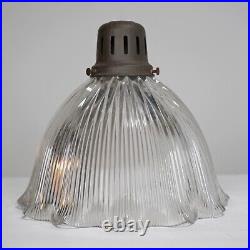 Vintage Holophane Glass Pendant Light