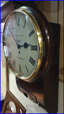 Vintage J. Brayley of Nottingham Fusee 8 Day LMS Station Clock