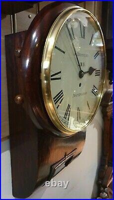 Vintage J. Brayley of Nottingham Fusee 8 Day LMS Station Clock