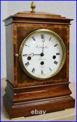 Vintage Knight & Gibbins Mahogany Musical Triple Chime Kieninger Mantel Clock
