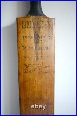 Vintage LAMBERTS Treble spring cricket bat SH Antique Wilfred Rhodes 1920's