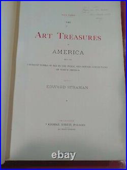 Vintage Large Antique The Art Treasures of American Strahan illustrations book