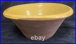 Vintage Large Earthenware English Country Dairy / Dough Bowl / Pancheon