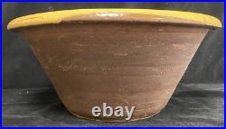 Vintage Large Earthenware English Country Dairy / Dough Bowl / Pancheon