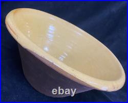 Vintage Large Earthenware English Country Dairy / Dough Bowl / Pancheon