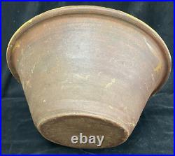 Vintage Large Earthenware English Country Dairy / Dough Bowl / Pancheon