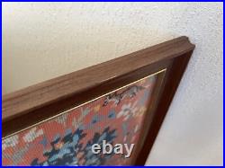 Vintage Large Framed Tapestry English Needlepoint The Lady & the Unicorn Lion