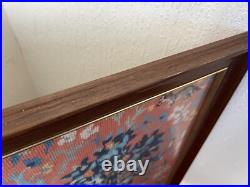 Vintage Large Framed Tapestry English Needlepoint The Lady & the Unicorn Lion