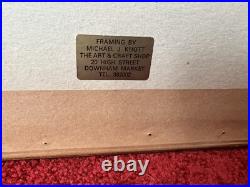 Vintage Large Framed Tapestry English Needlepoint The Lady & the Unicorn Lion