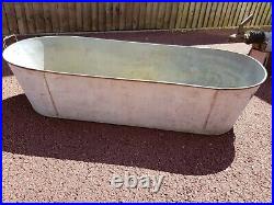 Vintage Large Tin Bath Tub Trough Planter Galvanised