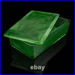 Vintage Lidded Soap Dish, English, Glass, Bathroom Tray, Art Deco, Circa 1930