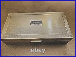 Vintage Mid-Century English Sterling Silver Humidor or Jewelry Box