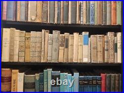Vintage Neutral Books (25), Antique Farmhouse Book Decor, Shabby Neutral Books