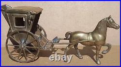 Vintage Old Antique BRASS Horse jib carriage pulling cart English rare 13.5 Lng