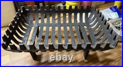 Vintage Old Antique Cast Iron Fire Grate Basket Old English Cottageblack15x10