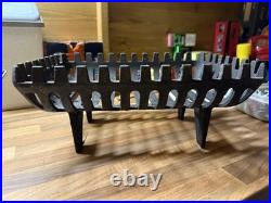 Vintage Old Antique Cast Iron Fire Grate Basket Old English Cottageblack15x10