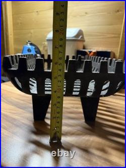 Vintage Old Antique Cast Iron Fire Grate Basket Old English Cottageblack15x10