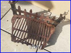 Vintage Old Antique Cast Iron Fire Grate Basket Olde English Grand town house