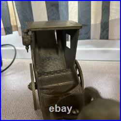 Vintage Old Antique Solid BRASS Horse closed carriage pulling cart Olde English