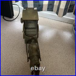 Vintage Old Antique Solid BRASS Horse closed carriage pulling cart Olde English