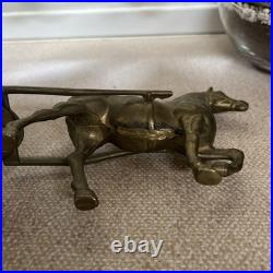 Vintage Old Antique Solid BRASS Horse closed carriage pulling cart Olde English