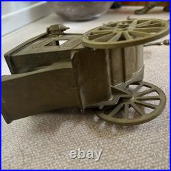 Vintage Old Antique Solid BRASS Horse closed carriage pulling cart Olde English