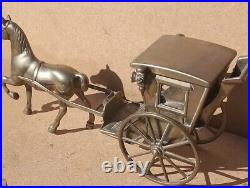 Vintage Old Antique Solid BRASS Horse jib carriage pulling cart English rare 13