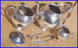 Vintage Old Antique silver EPBM English Tea set on solid silver plated on silver