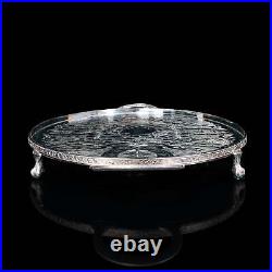 Vintage Oval Serving Tray, English, Silver Plate, Afternoon Tea, Viners, C. 1950