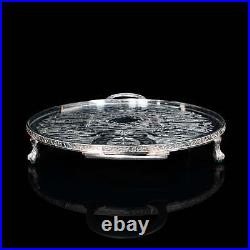 Vintage Oval Serving Tray, English, Silver Plate, Afternoon Tea, Viners, C. 1950