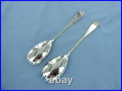 Vintage Pair Of Sterling Silver Old English Shell Salad Servers. Birmingham 1909