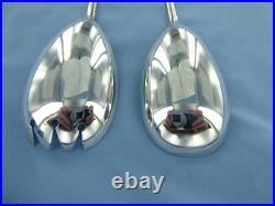 Vintage Pair Of Sterling Silver Old English Shell Salad Servers. Birmingham 1909