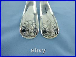 Vintage Pair Of Sterling Silver Old English Shell Salad Servers. Birmingham 1909