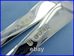 Vintage Pair Of Sterling Silver Old English Shell Salad Servers. Birmingham 1909