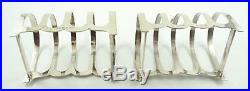Vintage Pair of English Small Sized Sterling Silver Toast Racks 1935 & 1938