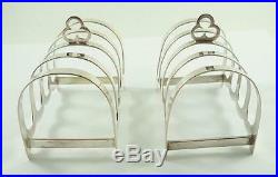 Vintage Pair of English Small Sized Sterling Silver Toast Racks 1935 & 1938
