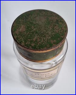 Vintage Pair of Large Antique 19thC. French Glass Apothecary Jars 24 cm High