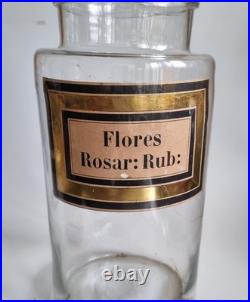 Vintage Pair of Large Antique 19thC. French Glass Apothecary Jars 24 cm High