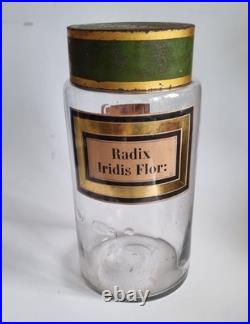 Vintage Pair of Large Antique 19thC. French Glass Apothecary Jars 24 cm High