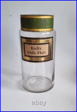 Vintage Pair of Large Antique 19thC. French Glass Apothecary Jars 24 cm High