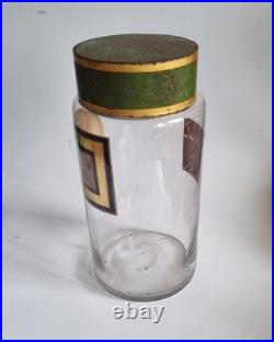 Vintage Pair of Large Antique 19thC. French Glass Apothecary Jars 24 cm High