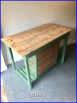 Vintage Pine English Gardeners Potting Table With Drawers Lovely Kitchen Island