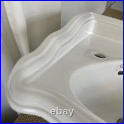 Vintage Reclaimed Corner Sink Traditional English Victorian Ceramic Basin