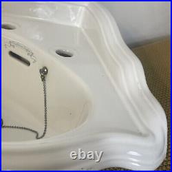 Vintage Reclaimed Corner Sink Traditional English Victorian Ceramic Basin