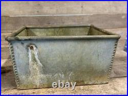Vintage Reclaimed Galvanised Riveted Steel Water Tank / Planter / Log Bin