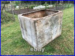 Vintage Riveted Galvanised Steel Water Tank. Ideal as Garden Planter