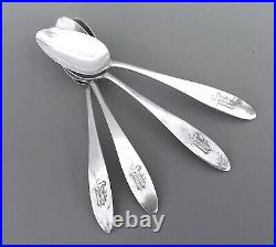 Vintage SET OF 4 Antique English Sterling Silver MONOGRAMMED W Spoons 98g